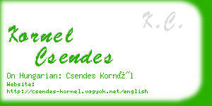 kornel csendes business card